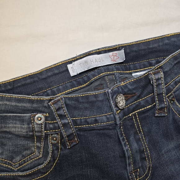 Tin Haul Dark Blue Women's Flare Jeans - Picture 2 of 6